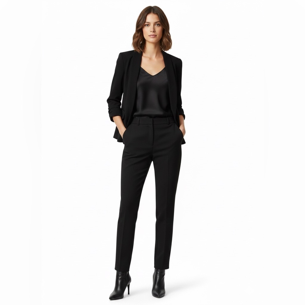 Black Label by Evan Picone Charcoal Gray Tailored Blazer Size 14